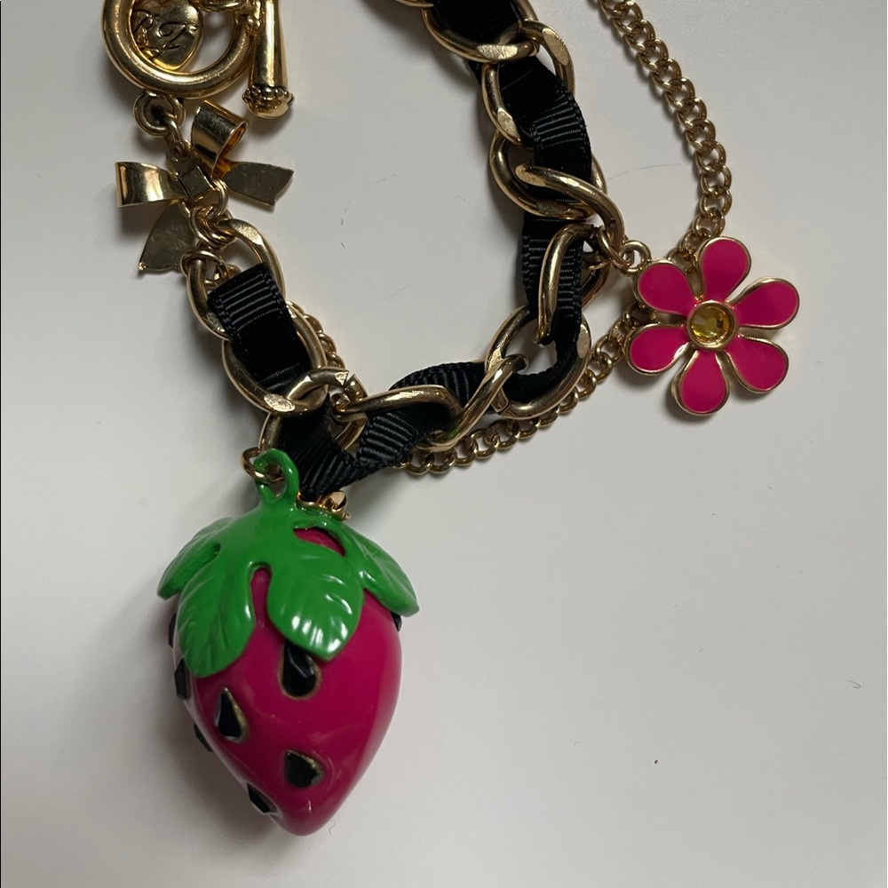 Vintage Betsey Johnson Strawberry, Spider bracelet
